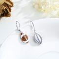 wholesale 925 Sterling Silver Football Shape Enamel Sporty Leverback Dangle Drop Earrings for Women and Girls-0-2