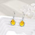 wholesale 925 Sterling Silver Amber Teardrop Drop Earrings with Leverbacks-0-4