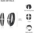 wholesale 925 Sterling Silver Black Onyx Cross Huggie Hoops for Women and Men - Christian Jewelry-0-2