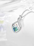 wholesale 925 Sterling Silver Abalone Shell Mountain Pendant Necklace for Women-0-1