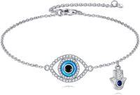 wholesale 925 Sterling Silver Blue Evil Eye Hamsa Hand Charm Bracelet Protection s for Women-Evil Eye C