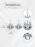 wholesale 925 Sterling Silver Moonstone Earrings - Cute Bat Design Jewelry for Women Girls Gifts-0-1