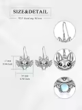 wholesale 925 Sterling Silver Moonstone Earrings Wholesale - Cute Bat Design Jewelry for Women Girls Gifts-0-1