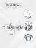 wholesale 925 Sterling Silver Cute Bat Moonstone Drop Earrings For Women-0-1