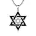 TOUPOP Sterling Silver & Cubic Zirconia Star Of David Necklace With Cross-0-0