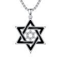 TOUPOP Sterling Silver & Cubic Zirconia Star Of David Necklace With Cross-0-0