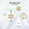 wholesale 925 Sterling Silver Star of David Cross Pendant Necklace  for Men & Women-0-2