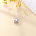 wholesale 925 Sterling Silver Blue Crystal Heart Pendant Necklaces for Aunt & Niece-0-3