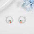 wholesale S925 Sterling Silver Bunny Carrot Hoop Earrings Gift for Women-0-4