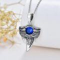 wholesale 925 Sterling Silver Metal Shark Tooth Blue Crystal Pendant Necklace for Women and Men - Valentines Gift Idea-0-1