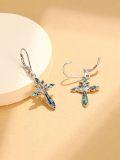 wholesale 925 Sterling Silver Abalone Shell Tree of Life Cross Drop Earrings for Women-0-1