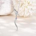 wholesale 925 Sterling Silver Birthstone Italian Horn Hand Necklace Cornicello Mano Cornuto Good Luck Amulet Pendant for Women-0-1
