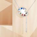 wholesale 925 Sterling Silver Artist Palette Pendant Necklaces with Crystals for Women Girls Gifts-0-2