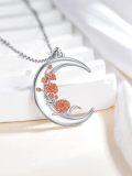 wholesale  Sterling Silver Moon Pendant Birth Flower Necklace for Women -0-38