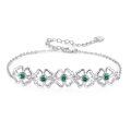 wholesale 925 Sterling Silver Green Flower Bracelet Elegant Design-0-0