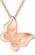 wholesale Rose Gold Butterfly Necklace for Women - 925 Sterling Silver Pendant Jewelry with 18+2 Chain-0-0