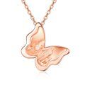 wholesale 925 Sterling Silver Rose Gold Plated Butterfly Pendant Necklace For Women-0-0