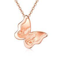 wholesale 925 Sterling Silver Rose Gold Plated Butterfly Pendant Necklace For Women-Family