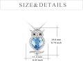wholesale 925 Sterling Silver Heart-Shaped Blue Topaz Owl Pendant Necklace-0-2