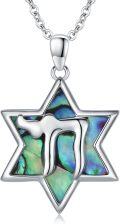 wholesale 925 Sterling Silver Abalone Shell Star of David Pendant Necklace Judaica Jewelry for Women and Men-0-0