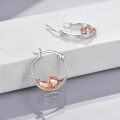 wholesale 925 Sterling Silver Rose Gold Plated Cartoon Pig Charm Circle Hoop Earrings for Women Girls Gift Idea-0-3