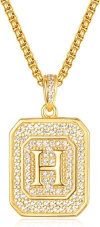 wholesale Gold Filled Sterling Silver Letter Jewelry Necklace for Women Gift for Mom Wife Birthday Anniversary Christmas-Letter H