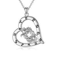 wholesale 925 Sterling Silver Zodiac Necklace with 12 Constellations Horoscope Heart Pendant for Women-01-Pisces Necklace(02.19-03.20)-01-Pisces Necklace(02.19-03.20)