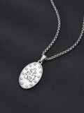 wholesale 925 Sterling Silver Virgin Mary Pendant Necklace with Cross and Stars for Men & Women-0-3