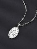 wholesale 925 Sterling Silver Virgin Mary Miraculous Medal Pendant Necklace With Box Chain-0-3