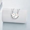 wholesale 925 Sterling Silver Mother-Daughter Puzzle Heart Necklaces Gift Set-0-3