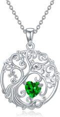 wholesale TOUPOP Tree Of Life Necklace 925 Sterling Silver Birthstone Pendant Jewelry Gifts For Women Her Wife Birthday -0-0