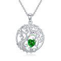 TOUPOP Sterling Silver Birthstone Tree Of Life Pendant Jewelry Gifts-0-0