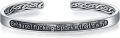 wholesale Sterling Silver Celtic Strength Mantra Cuff Bracelet Poiuy Inspirational Jewelry Gift-0-50