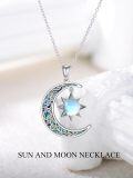 wholesale TOUPOP Sun And Moon Necklace For Women 925 Sterling Silver Crescent Moon And Sun Pendant Celtic Jewelry Gifts For Women Wife -0-2