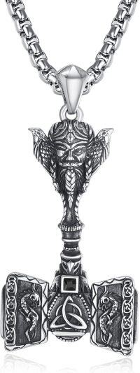 wholesale 925 Sterling Silver Viking Mjolnir Hammer Necklace for Women Men-Viking Mjolnir Hammer Necklace