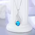 wholesale 925 Sterling Silver Gemstone Birthstone Infinity Pendant Necklace-0-2