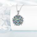 wholesale 925 Sterling Silver Abalone Shell Tree of Life Star Pendant Necklace-0-3