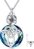 wholesale Sterling Silver Crystal Celtic Knot Heart Ashes Memorial Necklace for Women-0-41