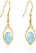 wholesale 14K Gold Larimar Drop Earrings - Elegant s for Her-0-0