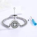 wholesale 925 Sterling Silver Celtic Compass Bracelet for Women with Abalone Shell and Chain Links-0-2