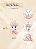 wholesale 925 Sterling Silver Reindeer Pendant Necklace for Women Girls  45cm Chain Length-0-4