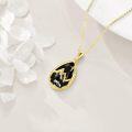 wholesale Gold 925 Sterling Silver Black Onyx Mountain & Bears Pendant Necklace for Women Gifts-0-9