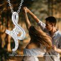 wholesale Sterling Silver & Moissanite Diamond Necklace, Forever Love Pendant, Eternal Sparkling Jewelry Gift for Women-0-2