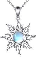 wholesale Sterling Silver Sun Moon Necklace with April Birthstone for Women-0-0