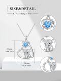 wholesale Sterling Silver Stone Highland Cow Heart Pendant Scotland Jewelry Gift-0-1