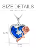 TOUPOP Sterling Silver Crystal Rose Flower Necklace Jewelry Gifts For Women-0-3
