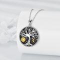 wholesale 925 Sterling Silver Tree of Life Sun & Moon Pendant Necklace-0-1