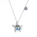 TOUPOP Sterling Silver Necklace Letter Turtle Compass Anchor Mom Pineapple Butterfly Shark Tooth Lotus Jewelry Gift-0-0