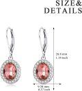 wholesale Sterling Silver Austrian Crystal Oval Halo Leverback Dangle Earrings Hypoallergenic Fine Jewelry Gifts for Women-0-4