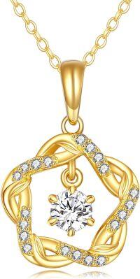 wholesale 14K Gold Infinity Moissanite Heart Pendant Necklace for Women-A-Yellow Gold